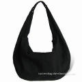 Canvas Tote Bag with Zippers, Made of 12oz Black Canvas, Suitable for Shopping